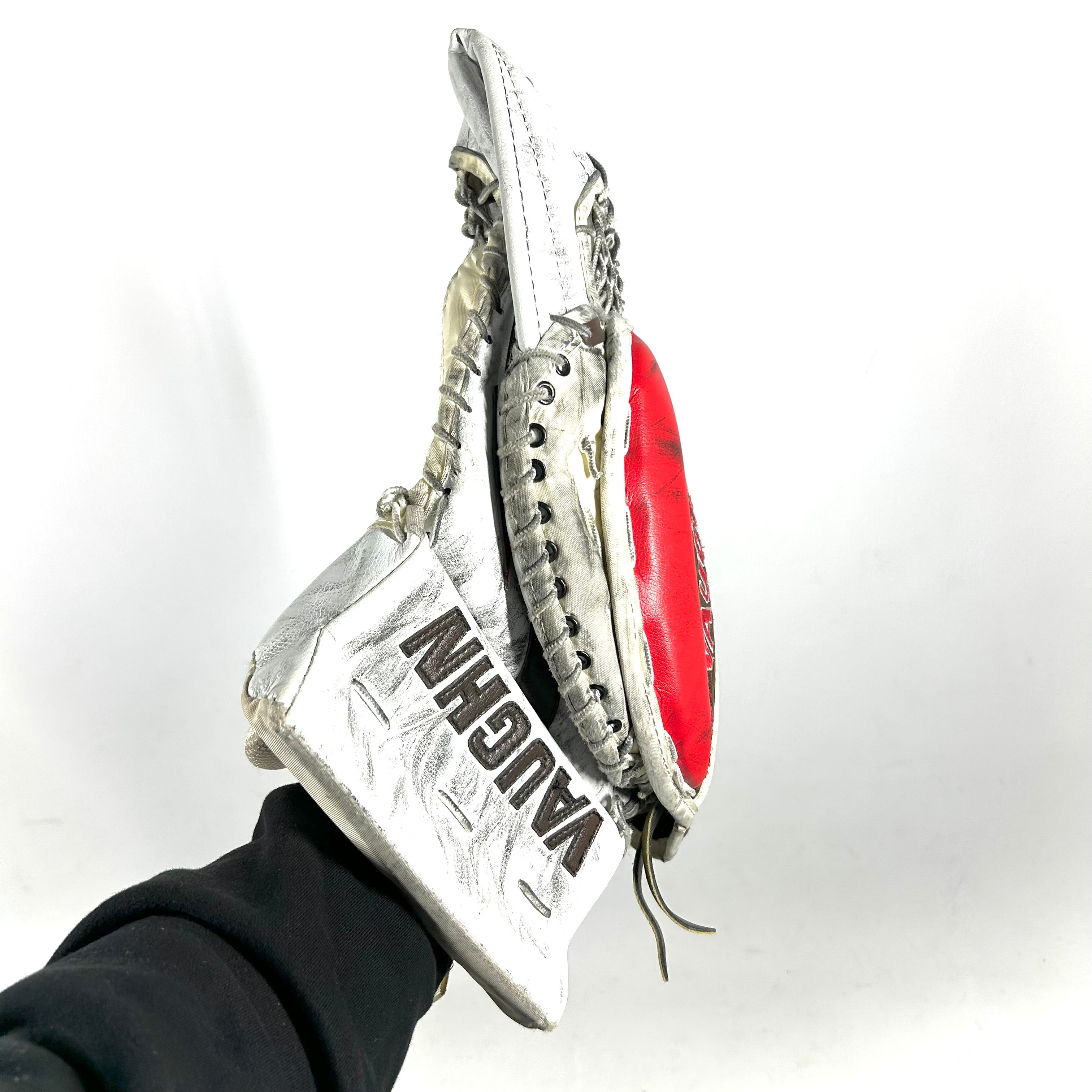 Vaughn Velocity VE8 - Gant de gardien de but Pro Stock d'occasion (blanc/marron/rouge)